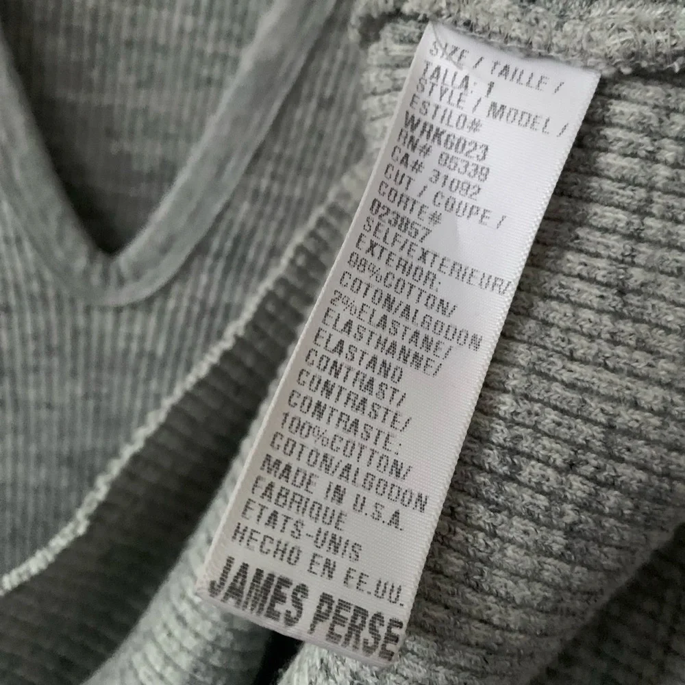 Standard James Perse • 1 (S) • Ribbed V-Neck Midi Sweater Tank Dress Grey - Picture 4 of 4